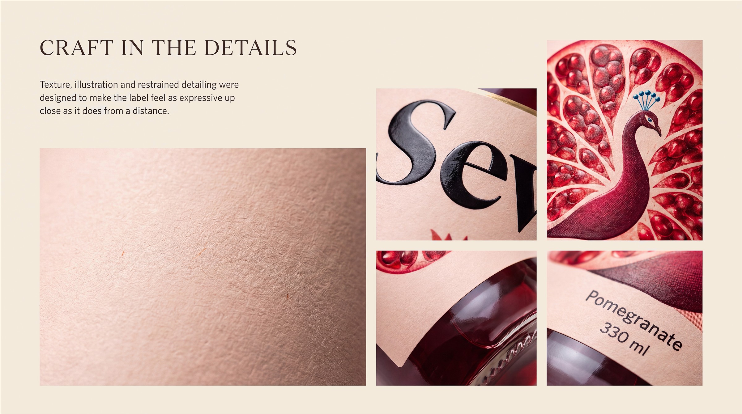 Material, print and illustration details of the SEVÉ label
